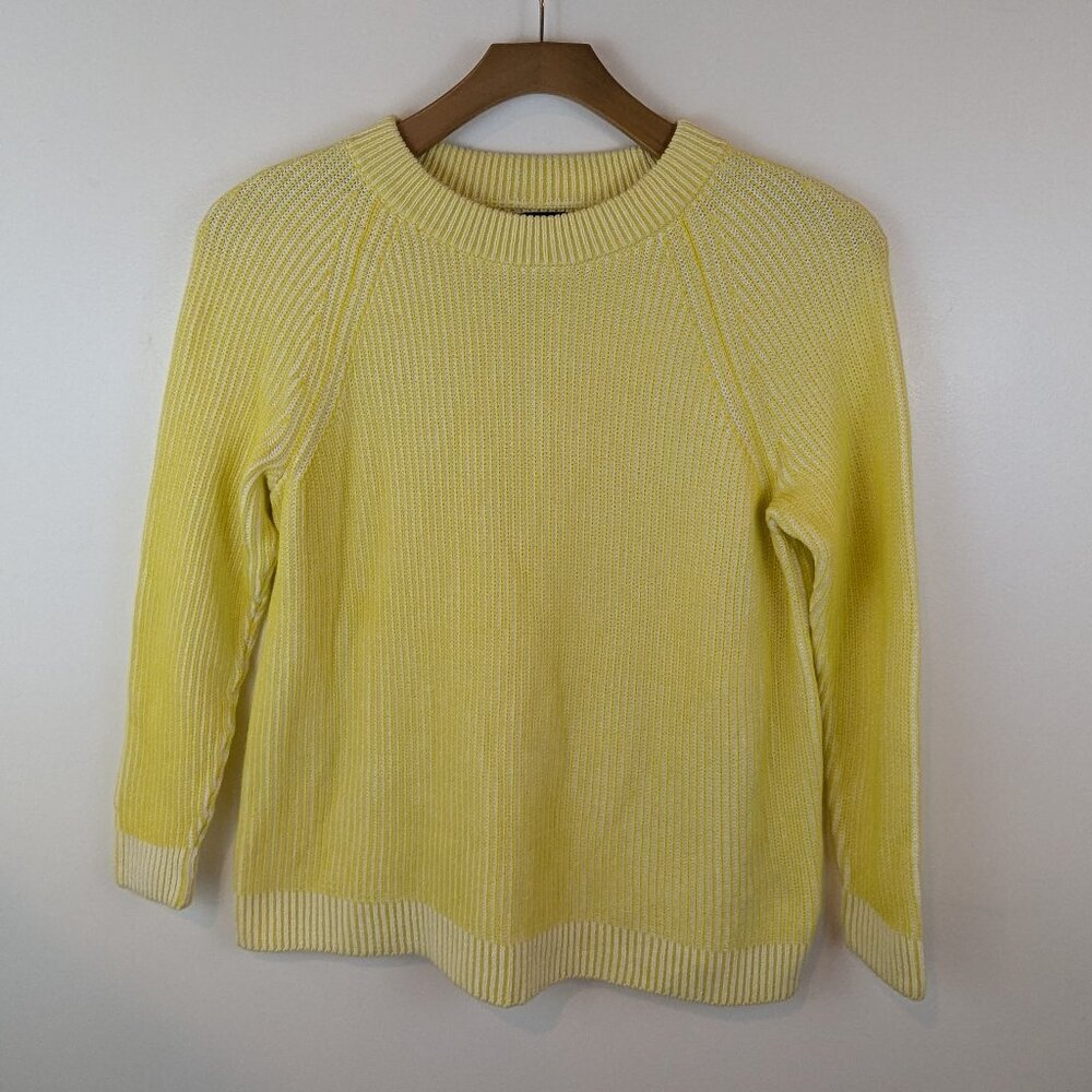 Lands' End Drifter Sweater in Yellow/White, Sz S (6-8)